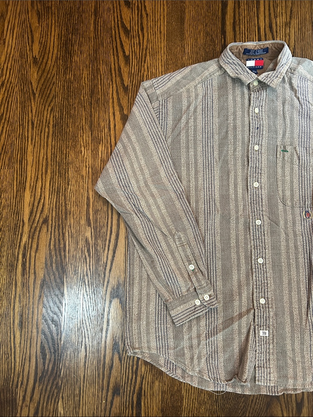 Vintage 90s Tommy Hilfiger Striped Dress Shirt - Picture 3 of 8